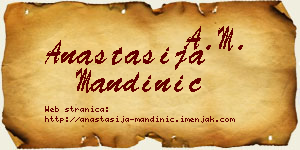 Anastasija Mandinić vizit kartica